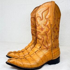 Bilbo Exotic Leather Western Cowboy Boots Mens size 9 women 10-10.5 Vintage